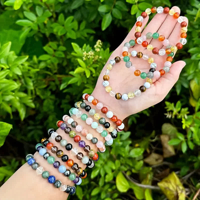 Olivenorma 1 pz Braccialetto con segno zodiacale in pietra naturale fatto a mano con perline 