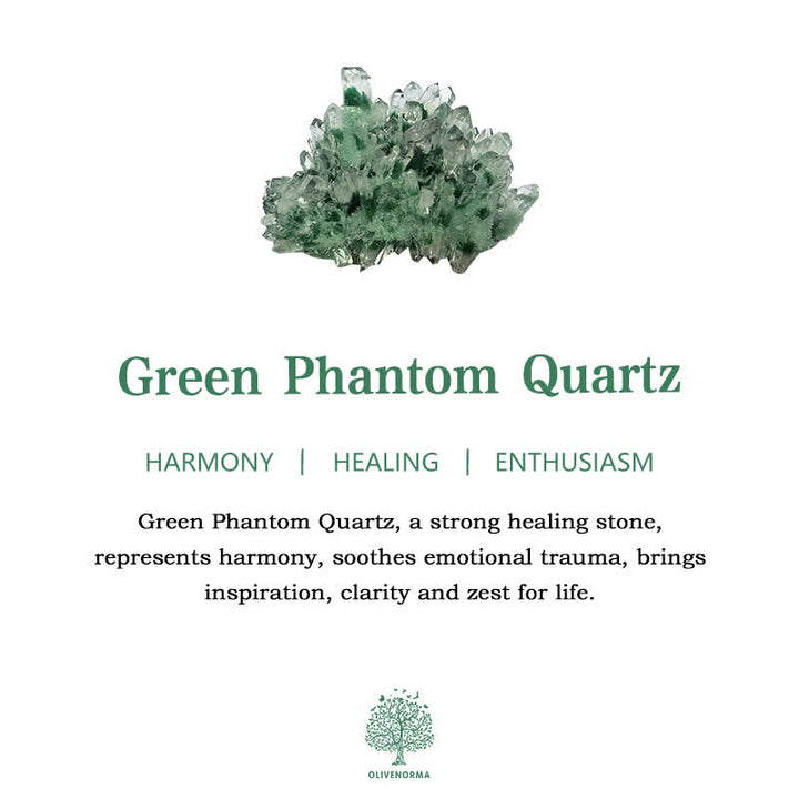 Olivenorma "Heart Space" - Braccialetto curativo in quarzo fantasma verde