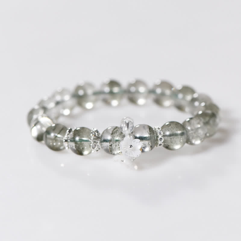 Bracciale Olivenorma in perline di quarzo fantasma verde da 10 mm