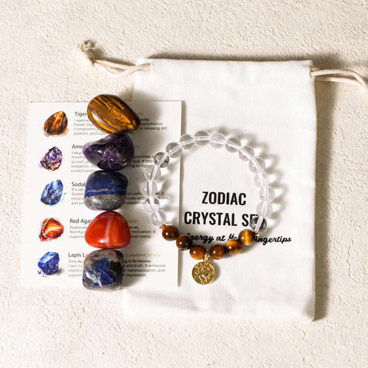 Olivenorma Bracciale Zodiaco in Pietra Lucidata Irregolare