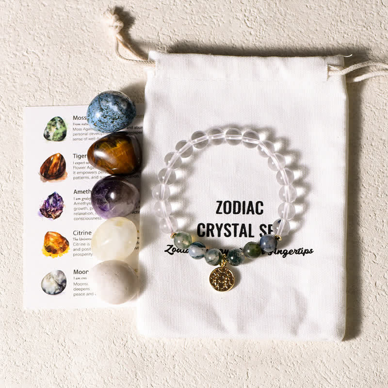 Olivenorma Bracciale Zodiaco in Pietra Lucidata Irregolare