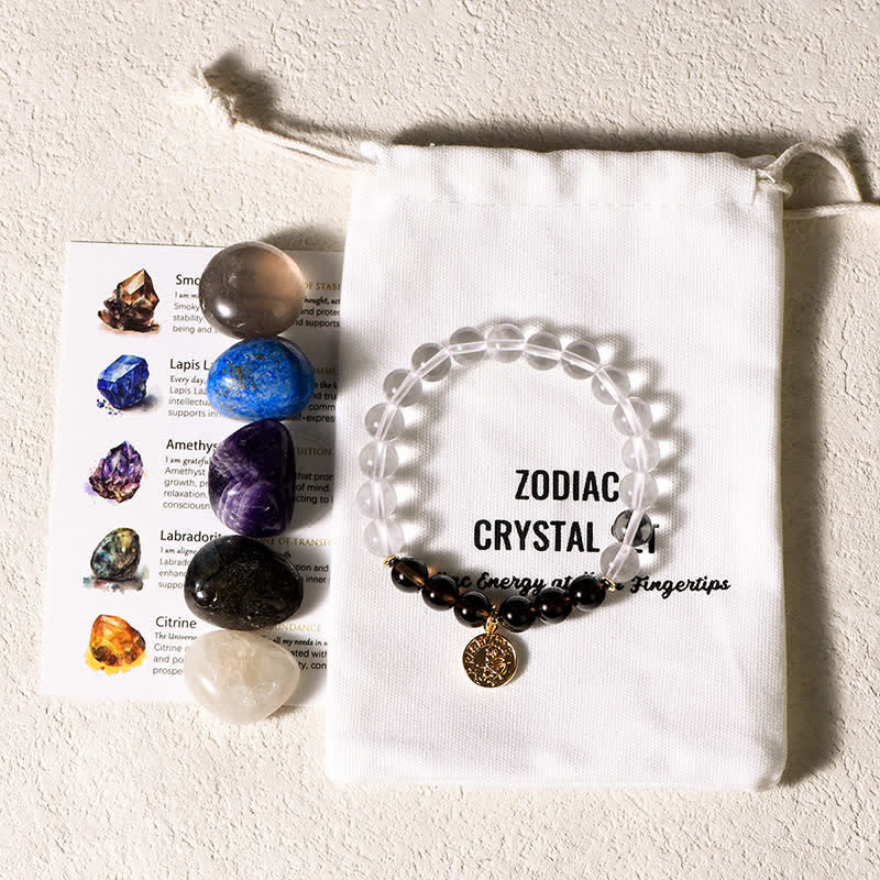 Olivenorma Bracciale Zodiaco in Pietra Lucidata Irregolare