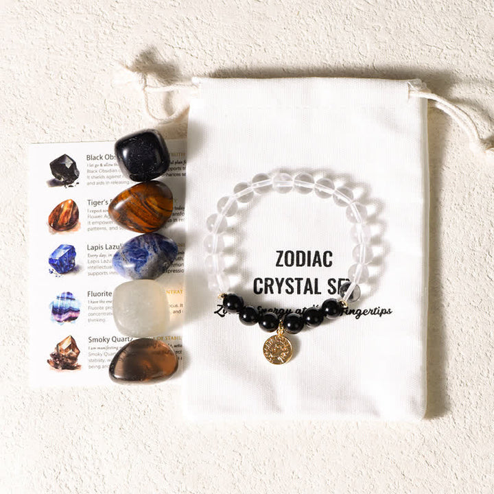 Olivenorma Bracciale Zodiaco in Pietra Lucidata Irregolare