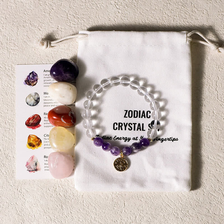 Olivenorma Bracciale Zodiaco in Pietra Lucidata Irregolare