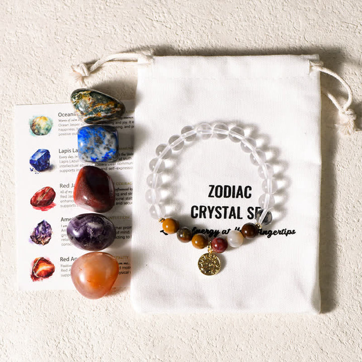Olivenorma Bracciale Zodiaco in Pietra Lucidata Irregolare