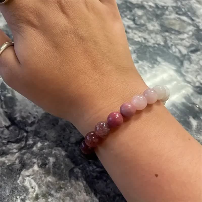 Bracciale Olivenorma "Lovers Spell" in quarzo fragola e ametista da 8 mm