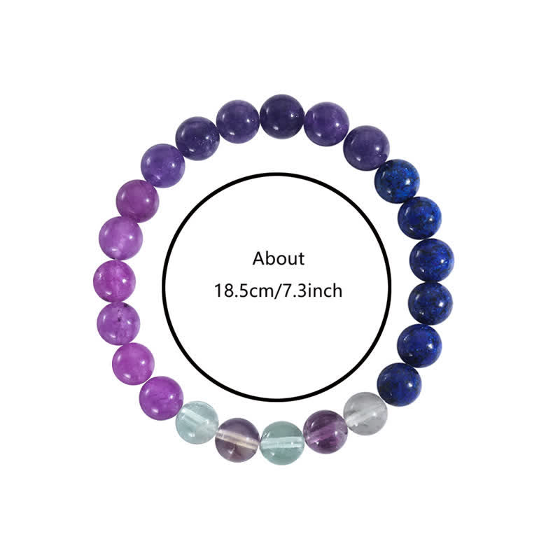 Bracciale Olivenorma "Anti-Ansia" Ametista Lepidolite Lapislazzuli