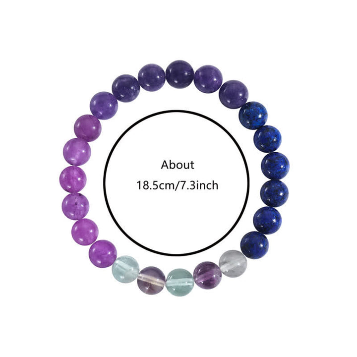 Bracciale Olivenorma "Anti-Ansia" Ametista Lepidolite Lapislazzuli