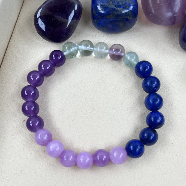 Bracciale Olivenorma "Anti-Ansia" Ametista Lepidolite Lapislazzuli