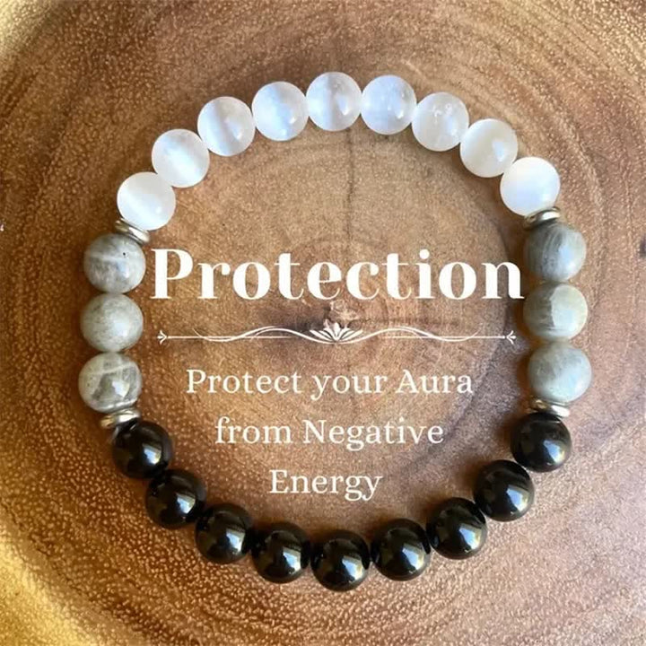 Bracciale in perline di pietra naturale "Protezione" Olivenorma 
