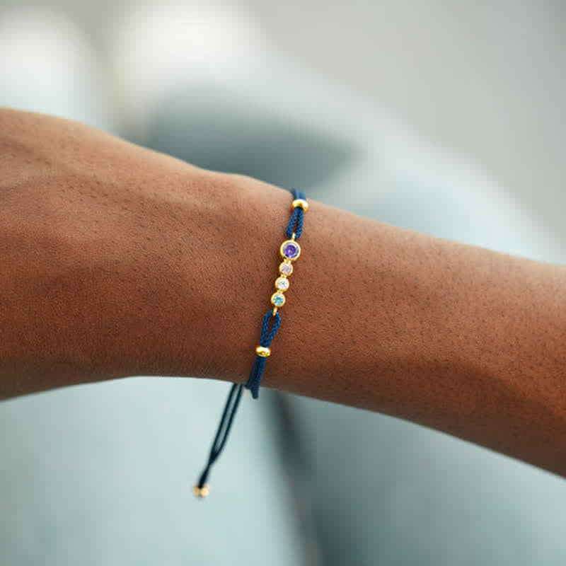 Olivenorma Braccialetto regalo personalizzato con 2-7 pietre portafortuna e castone - image 6