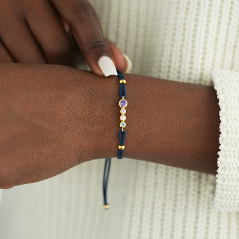 Olivenorma Braccialetto regalo personalizzato con 2-7 pietre portafortuna e castone - image 6