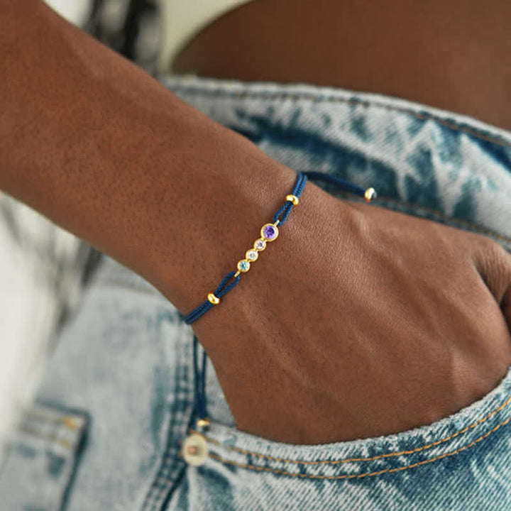 Olivenorma Braccialetto regalo personalizzato con 2-7 pietre portafortuna e castone - image 10