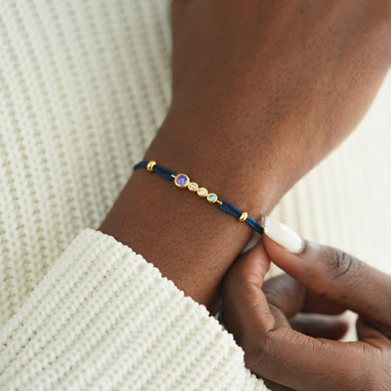 Olivenorma Braccialetto regalo personalizzato con 2-7 pietre portafortuna e castone - image 5