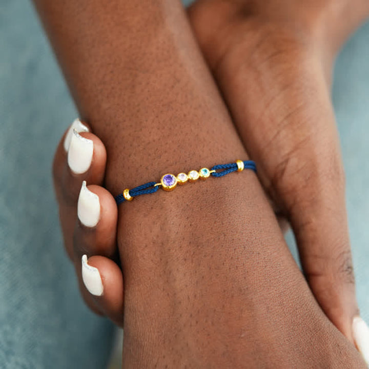 Olivenorma Braccialetto regalo personalizzato con 2-7 pietre portafortuna e castone - image 11