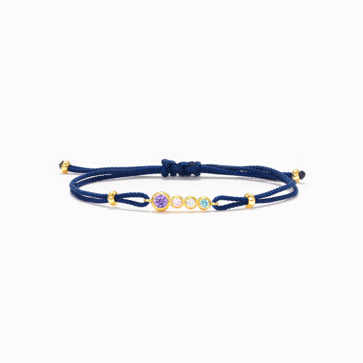 Olivenorma Braccialetto regalo personalizzato con 2-7 pietre portafortuna e castone - image 2