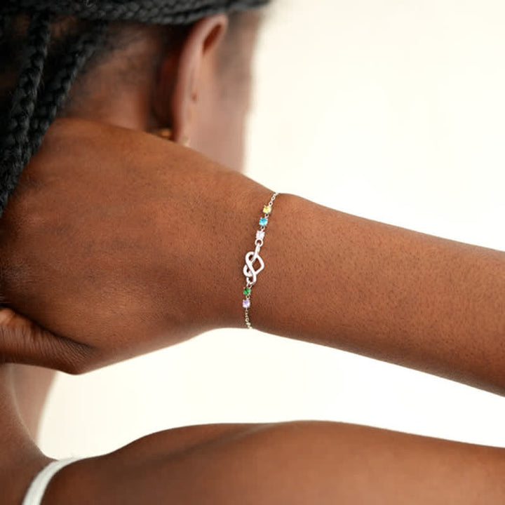 Olivenorma Braccialetto regalo personalizzato con nodo a cuore da 1 a 8 pietre portafortuna - image 9