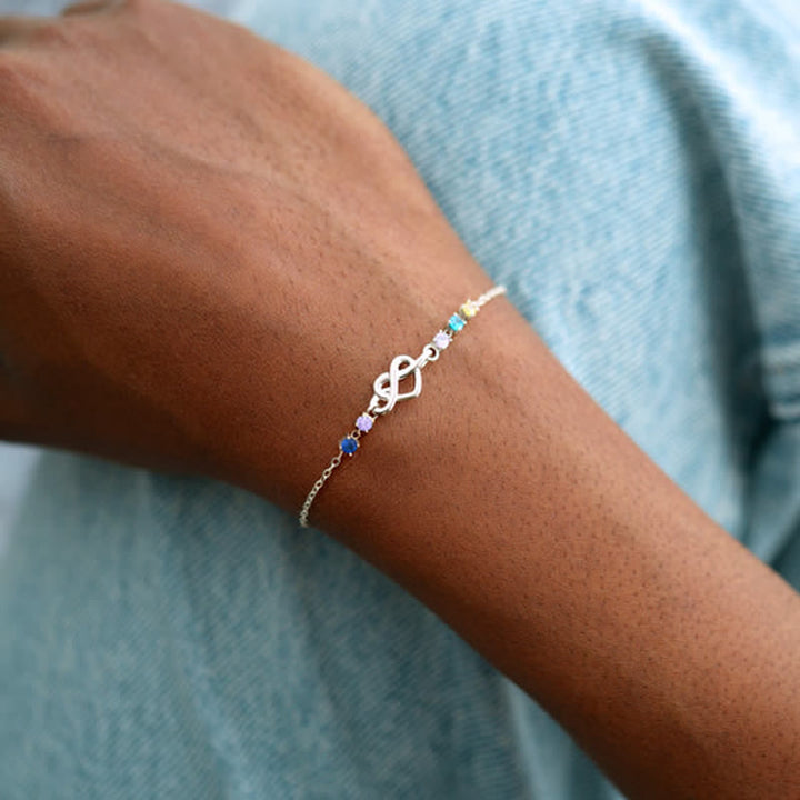 Olivenorma Braccialetto regalo personalizzato con nodo a cuore da 1 a 8 pietre portafortuna - image 7