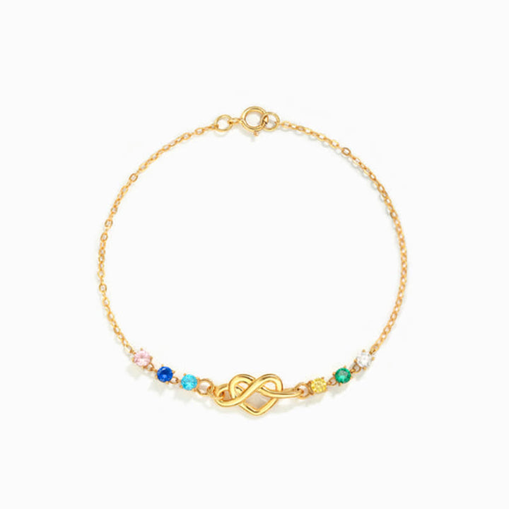 Olivenorma Braccialetto personalizzato con nodo a cuore da 1 a 8 pietre portafortuna