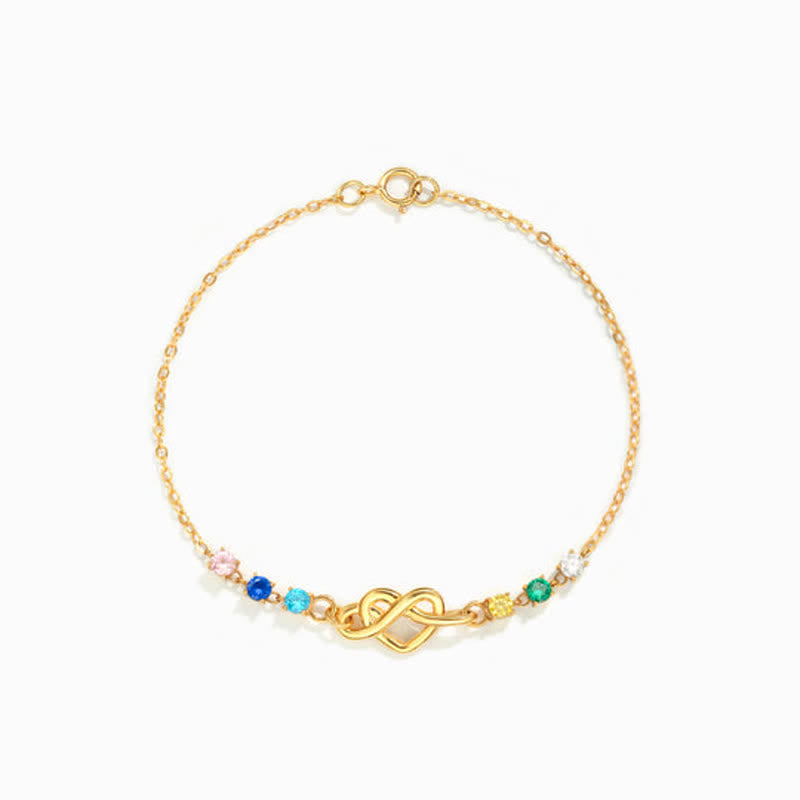 Olivenorma Braccialetto regalo personalizzato con nodo a cuore da 1 a 8 pietre portafortuna - image 5