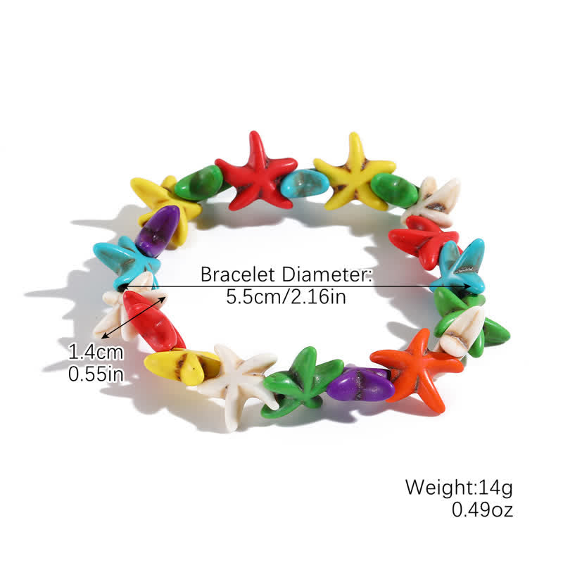 Olivenorma Bracciale da spiaggia con ciondolo a forma di tartaruga e stella marina turchese bianco - Stelle marine colorate - image 22