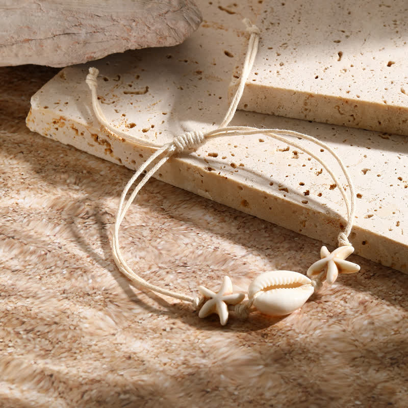 Olivenorma Bracciale da spiaggia con ciondolo a forma di tartaruga e stella marina turchese bianco - image 3