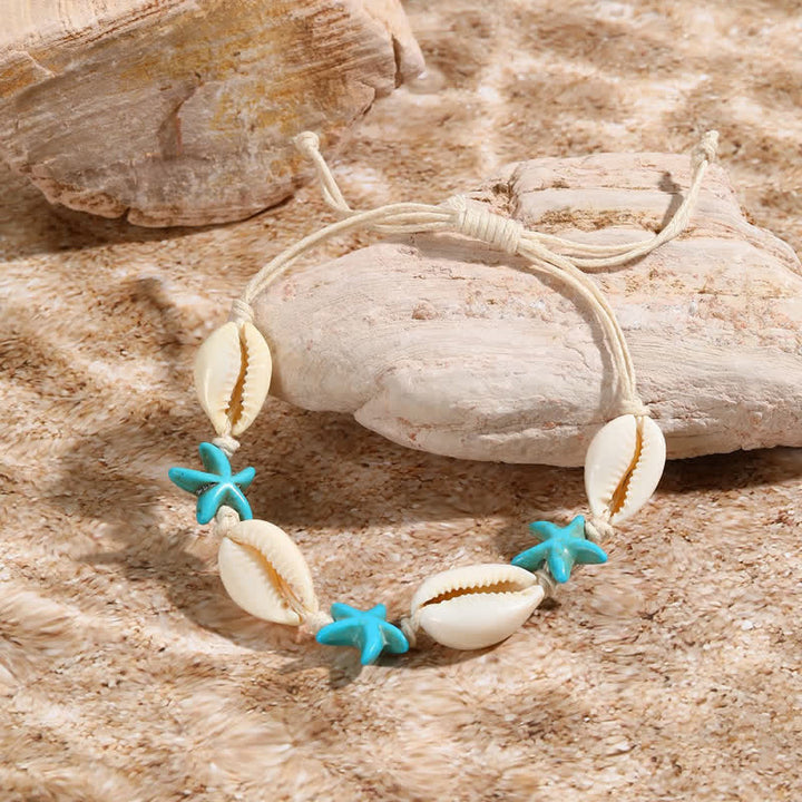 Olivenorma Bracciale da spiaggia con ciondolo a forma di tartaruga e stella marina turchese bianco - image 11