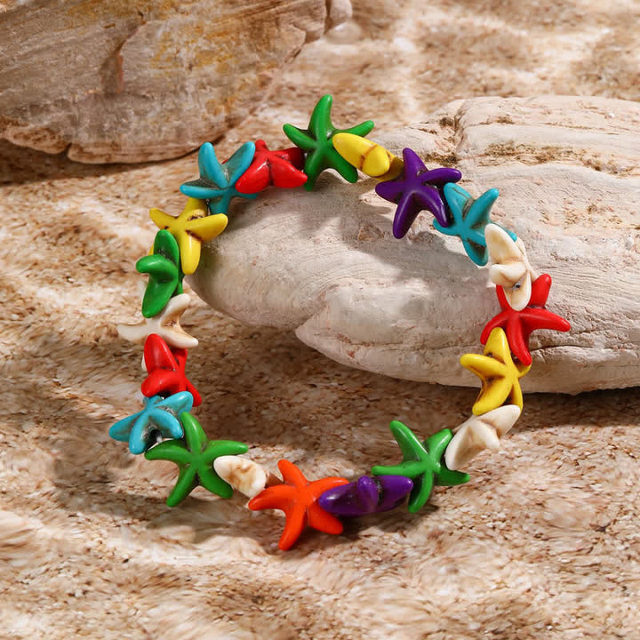 Olivenorma Bracciale da spiaggia con ciondolo a forma di tartaruga e stella marina turchese bianco - image 23