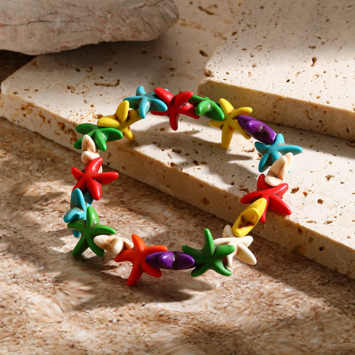 Olivenorma Bracciale da spiaggia con ciondolo a forma di tartaruga e stella marina turchese bianco - image 24