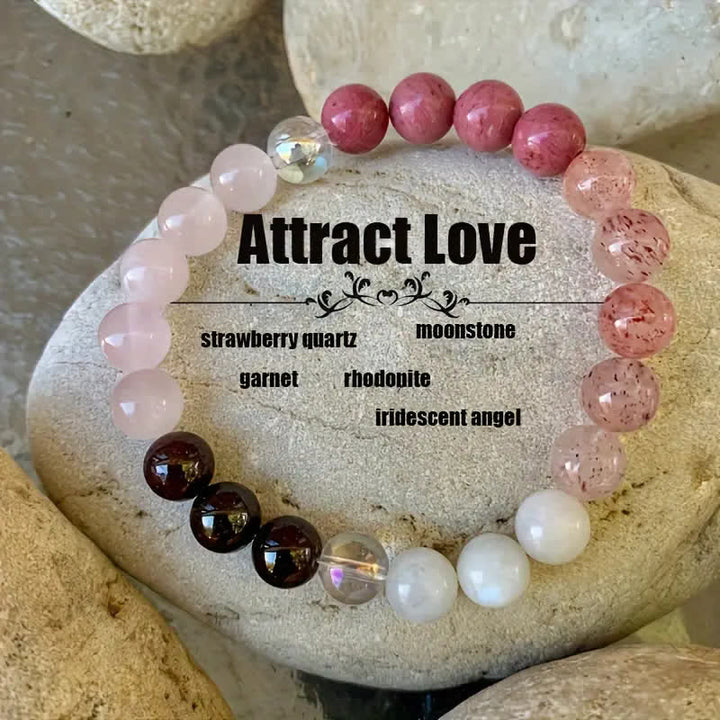 Bracciale in perline di pietra naturale "Attract Love" Olivenorma 