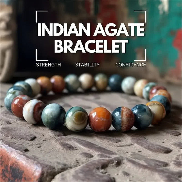 Bracciale Olivenorma in perline di agata indiana da 8 mm