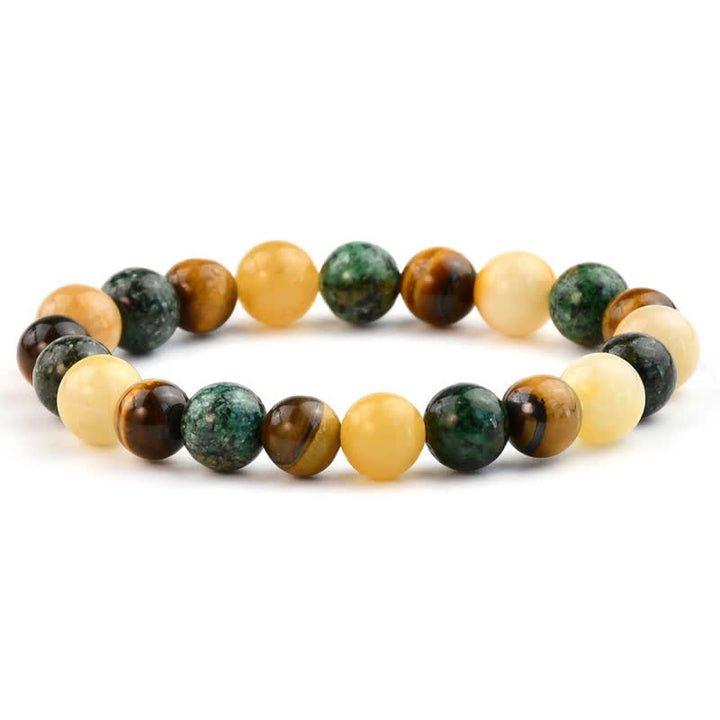 Bracciale Olivenorma Sun Stone con perline di occhio di tigre turchese africano
