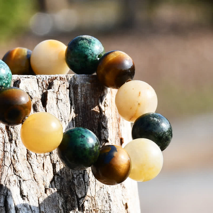 Bracciale Olivenorma Sun Stone con perline di occhio di tigre turchese africano