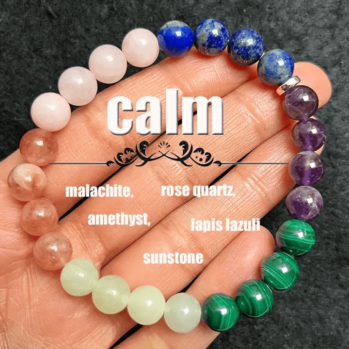 Bracciale perline in pietra naturale "Calm" Olivenorma 