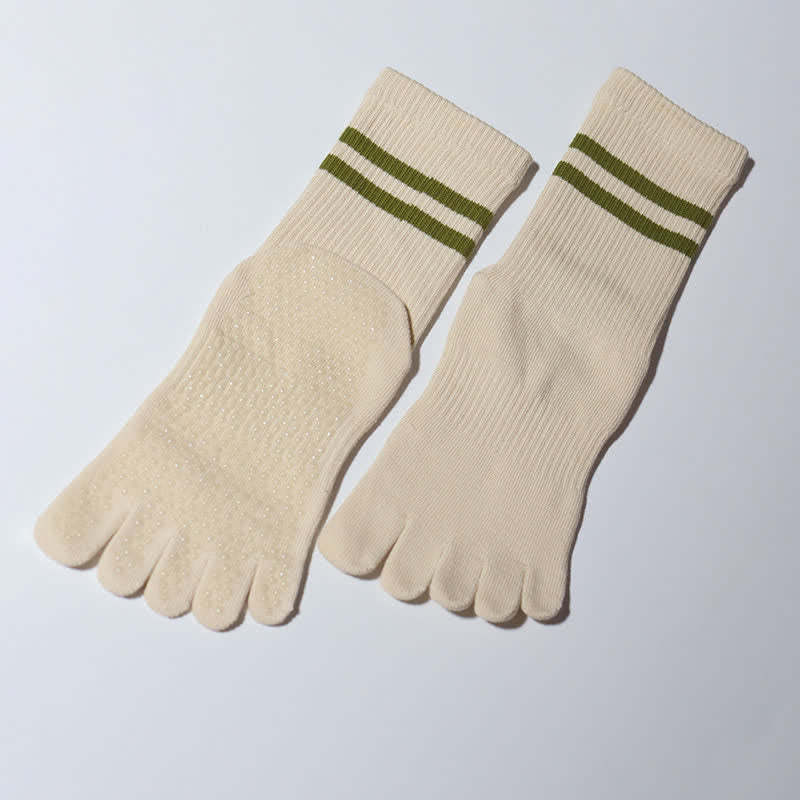 Calzini antiscivolo Olivenorma per Pilates, allenamento Barre e stabilità in studio, traspiranti, ideali per yoga e allenamento. - Beige - 10 paia - image 11