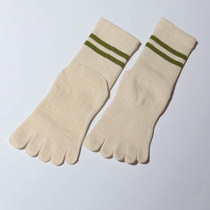 Calzini antiscivolo Olivenorma per Pilates, allenamento Barre e stabilità in studio, traspiranti, ideali per yoga e allenamento. - Beige - 10 paia - image 11