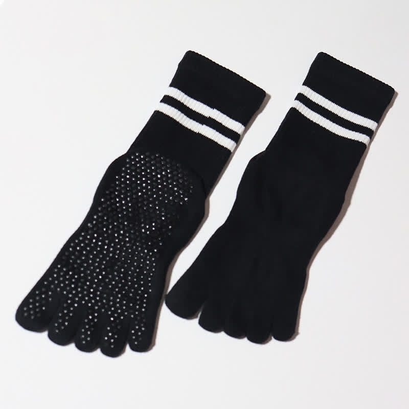 Calzini antiscivolo Olivenorma per Pilates, allenamento Barre e stabilità in studio, traspiranti, ideali per yoga e allenamento. - Nero - 10 paia - image 3