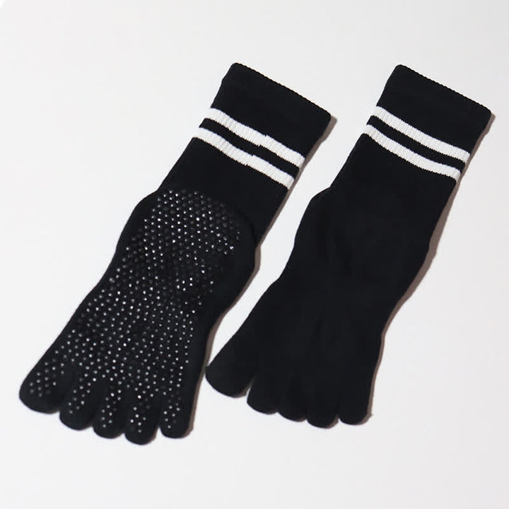 Calzini antiscivolo Olivenorma per Pilates, allenamento Barre e stabilità in studio, traspiranti, ideali per yoga e allenamento. - Nero - 10 paia - image 3