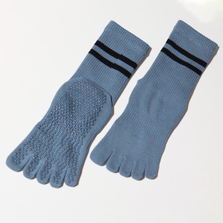 Calzini antiscivolo Olivenorma per Pilates, allenamento Barre e stabilità in studio, traspiranti, ideali per yoga e allenamento. - Grigio Blu - 10 paia - image 1