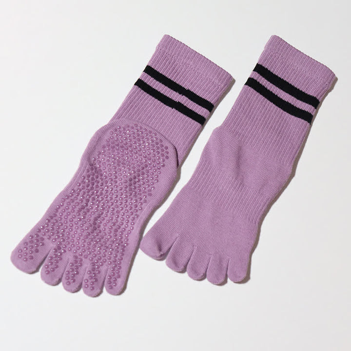Calzini antiscivolo Olivenorma per Pilates, allenamento Barre e stabilità in studio, traspiranti, ideali per yoga e allenamento. - Viola - 10 paia - image 8