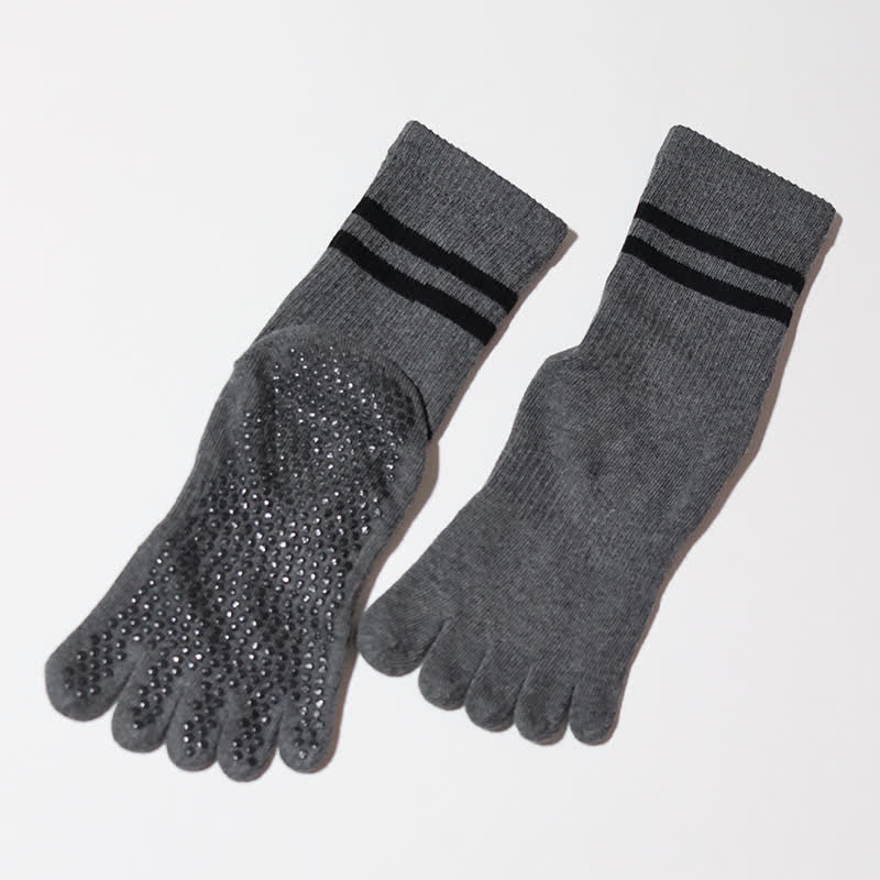 Calzini antiscivolo Olivenorma per Pilates, allenamento Barre e stabilità in studio, traspiranti, ideali per yoga e allenamento. - Grigio scuro - 10 paia - image 6