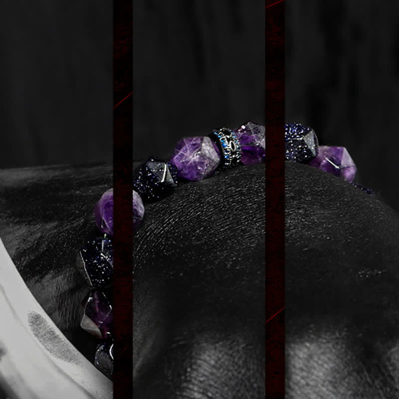 Bracciale Olivenorma "Mysteries" con perline di ametista naturale 