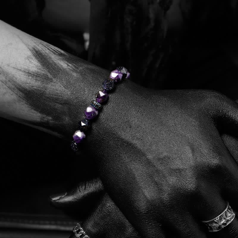 Bracciale Olivenorma "Mysteries" con perline di ametista naturale 