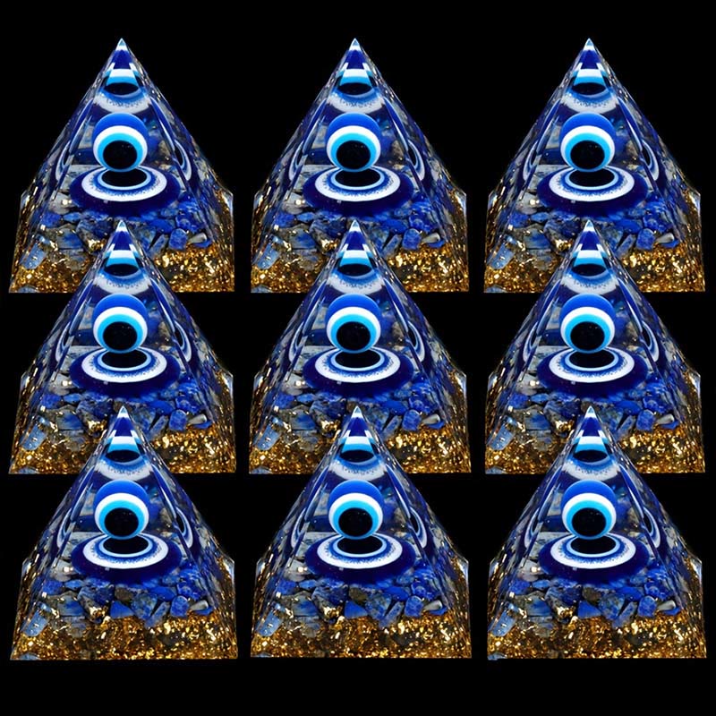 Piramide di orgone del malocchio Olivenorma lapislazzuli 
