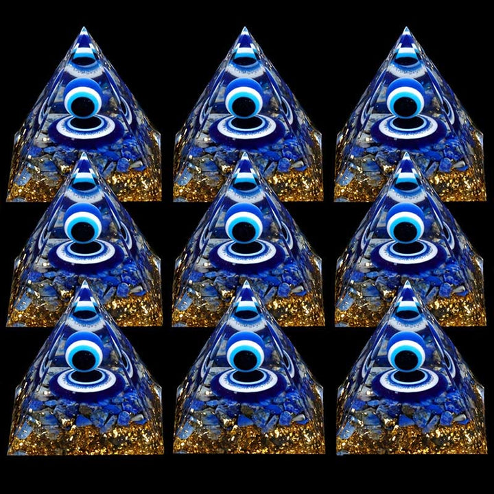 Piramide di orgone del malocchio Olivenorma lapislazzuli 