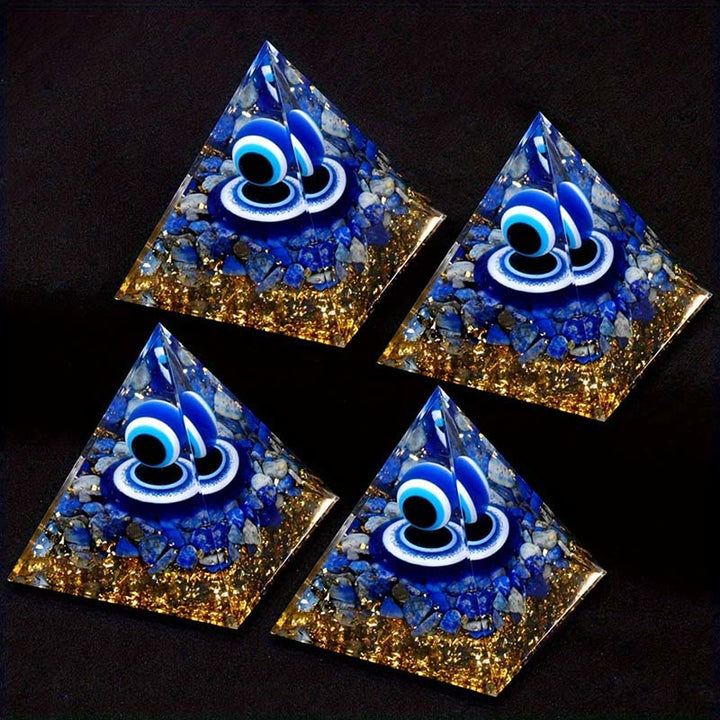 Piramide di orgone del malocchio Olivenorma lapislazzuli 