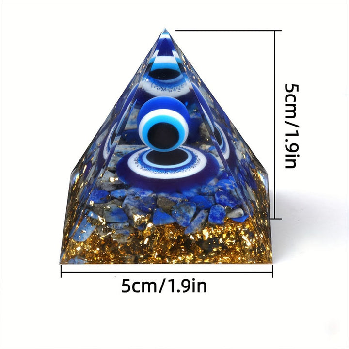 Piramide di orgone del malocchio Olivenorma lapislazzuli 