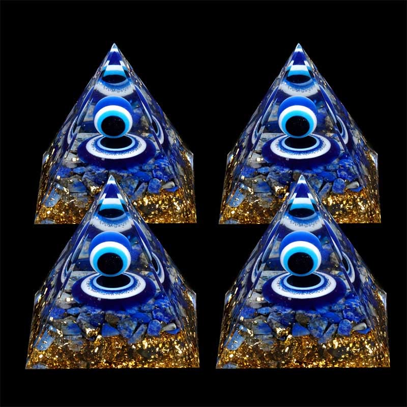 Piramide di orgone del malocchio Olivenorma lapislazzuli 