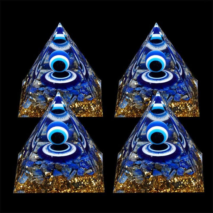 Piramide di orgone del malocchio Olivenorma lapislazzuli 
