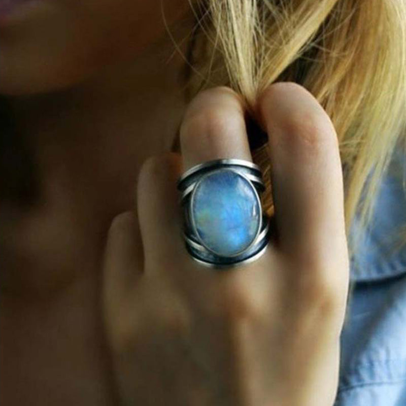 Anello in orgone di pietra di luna colorata pura Olivenorma 